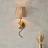 Dekoracyjny kinkiet ścienny falisty abażurowy z rafii boho rustykalny minimalistyczny designerski Wriggle 114227 ENDON